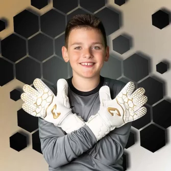 Kinder Torwarthandschuhe in wei´von Catch & Keep: Die Kralle Junior Pro Linie ist für Jungs und Mädchen der perfekte Handschuh! Langlebig, perfekter Halt und super bequem!