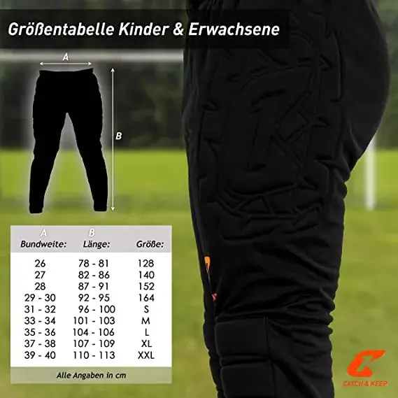 Mit der Größentabelle für Torwarthosen findest du garantiert die richtige Größe für dich!